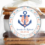Seahorse anchor wedding sticker
