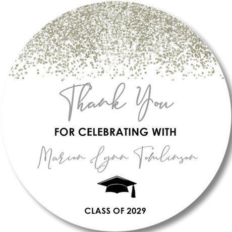 Silver black graduation sticker