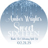 Sky blue sweet 16 birthday party sticker label