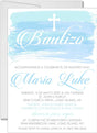 Spanish Blue Watercolor Baptism Invitations