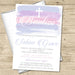 Spanish Pink And Lavender Watercolor Baptism Invitations