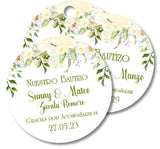 Spanish green baptism stickers