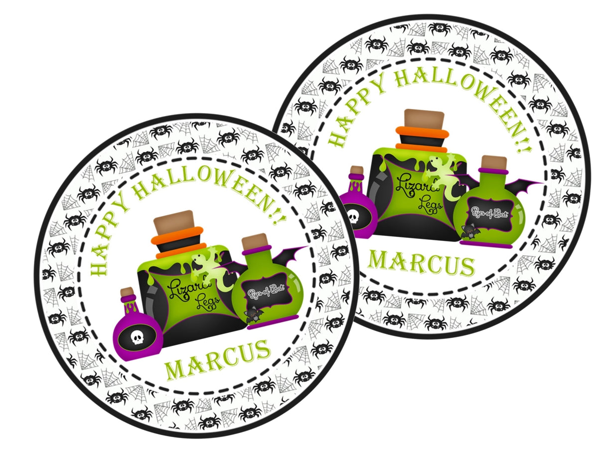 Spooky potion bottle Halloween favor label