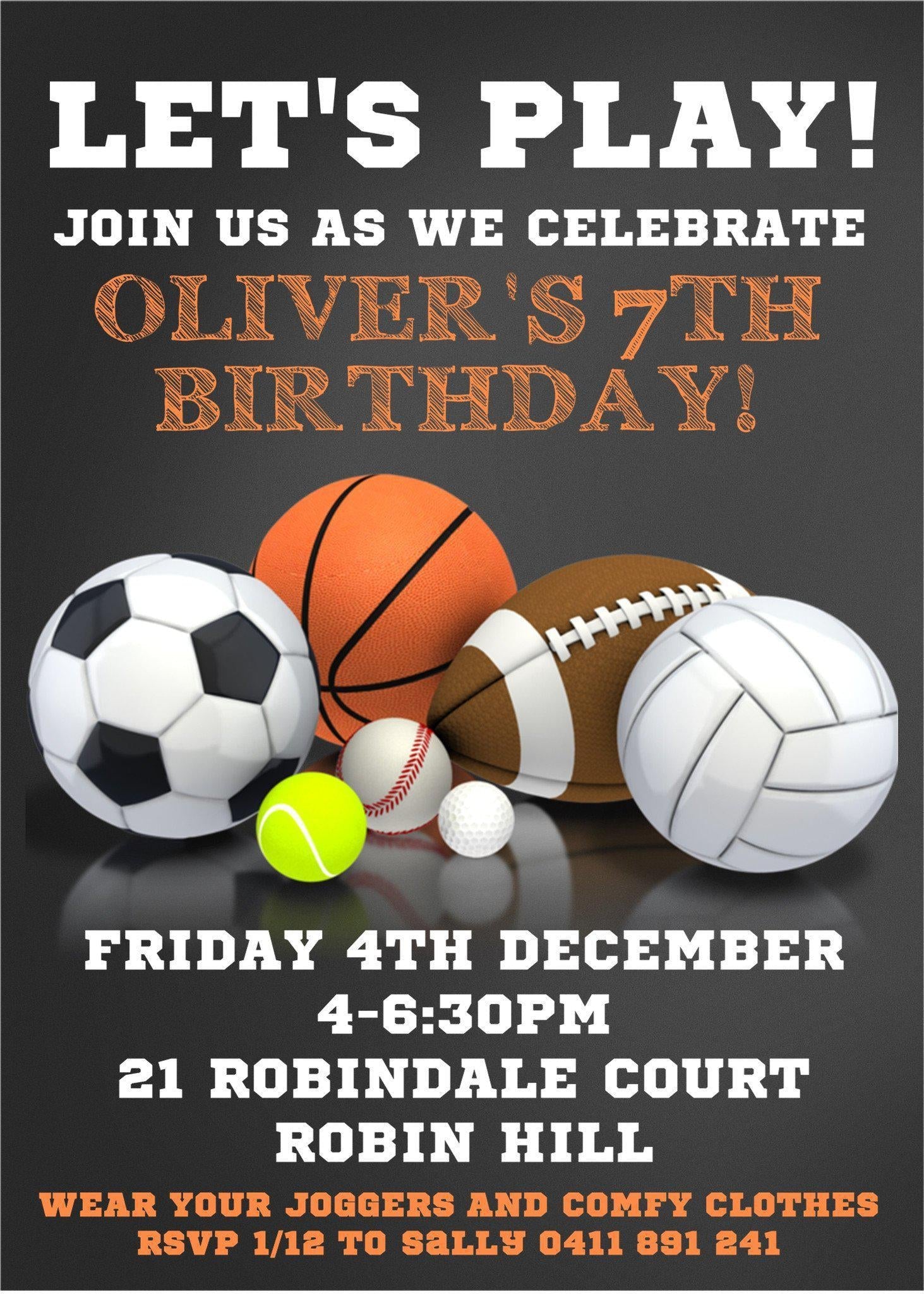 Sports Birthday Party Invitations