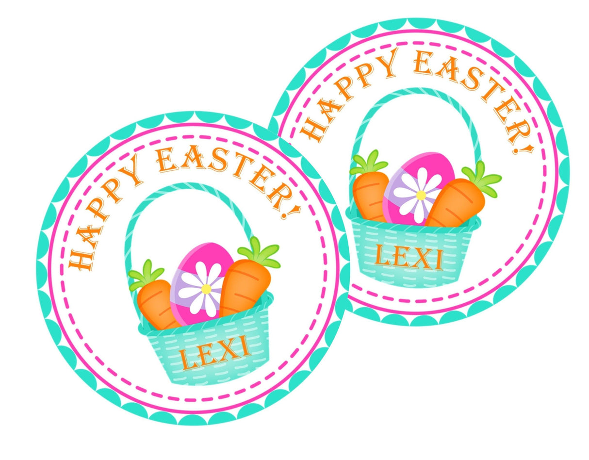 Spring Easter sticker featuring egg-filled basket