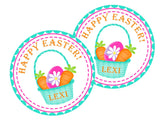 Spring Easter sticker featuring egg-filled basket