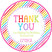 Stripped rainbow birthday sticker favor labels