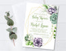 Succulent Baby Shower Invitations
