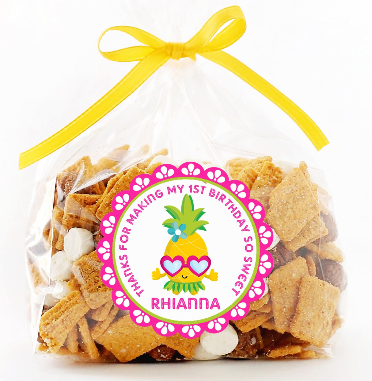 Summer tropical pineapple sticker for girls’ birthdays