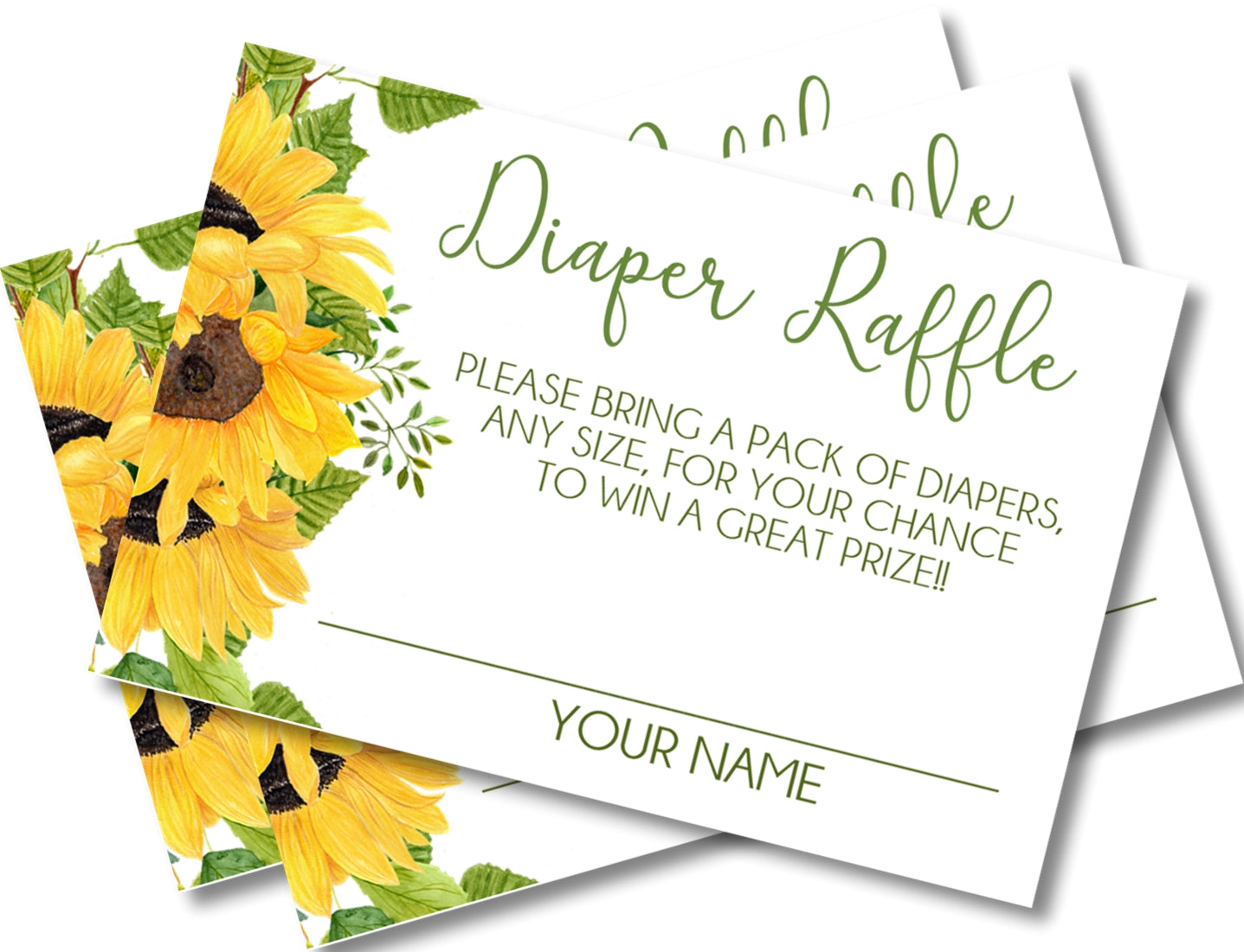 Sunflower Diaper Raffle Tickets