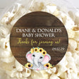 Rustic sunflower elephant baby shower favor sticker – watercolor design