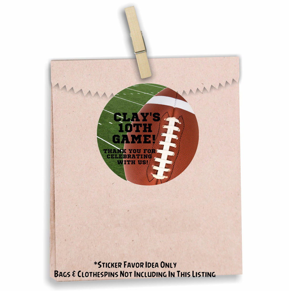 Superbowl party sticker label favor