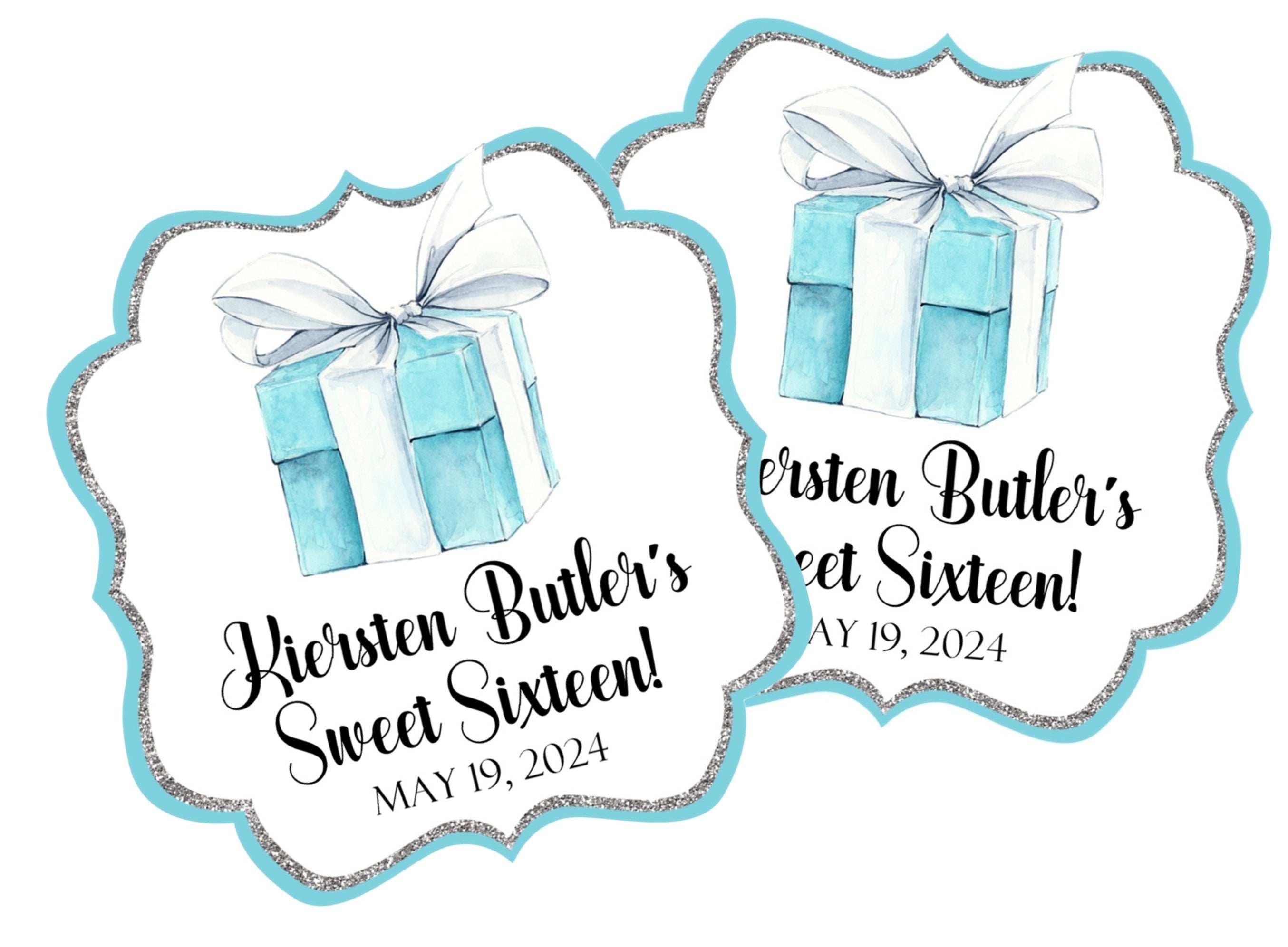 Tiffany & Co. Sweet 16 Party Stickers Or Favor Tags
