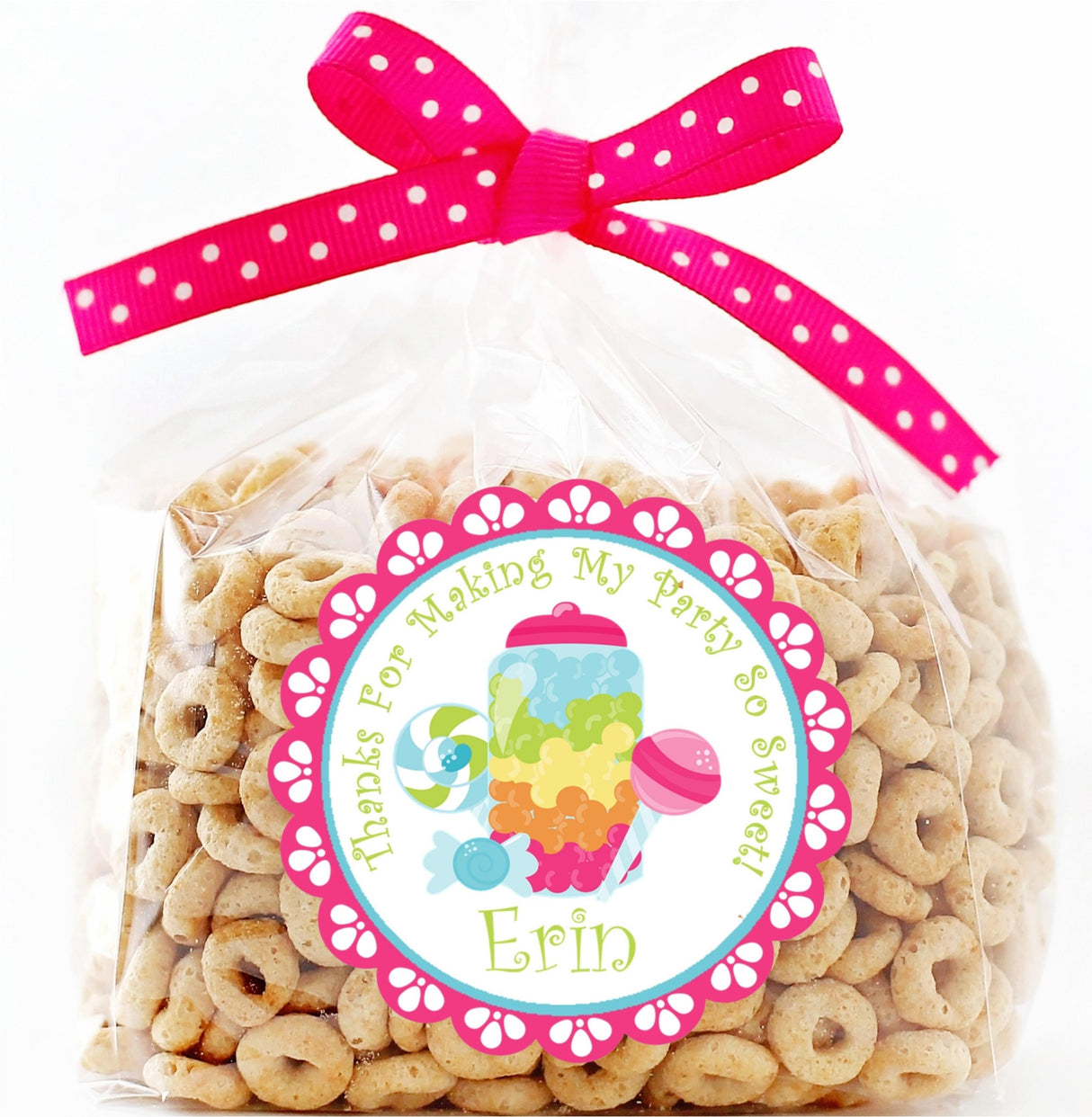 Sweet shop candy theme party label