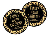 Tan leopard print birthday sticker
