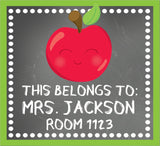Teacher name label apple school design
