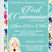 Teal wildflower first holy communion invitation for girls