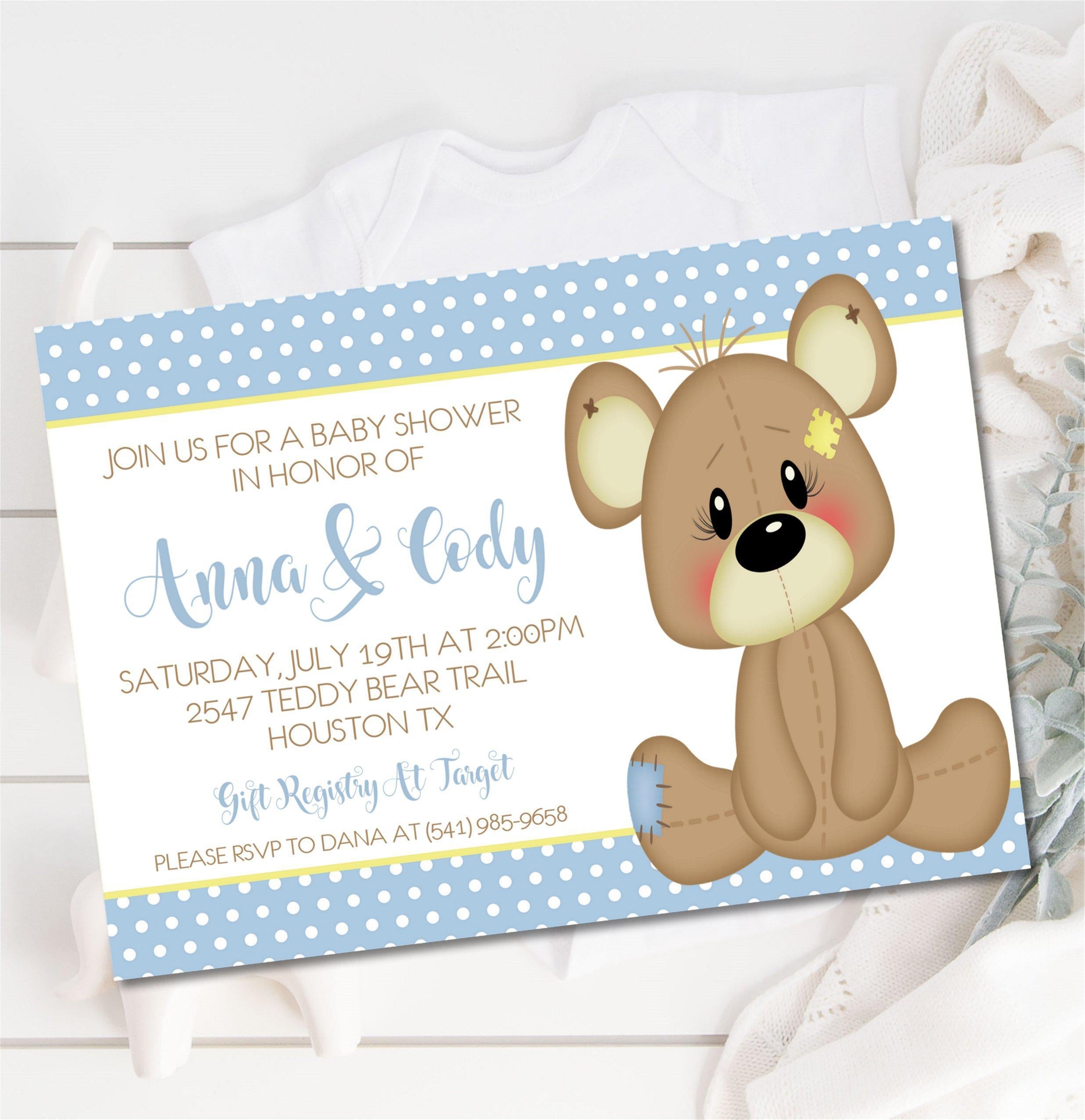 Teddy Bear Baby Shower Invitations