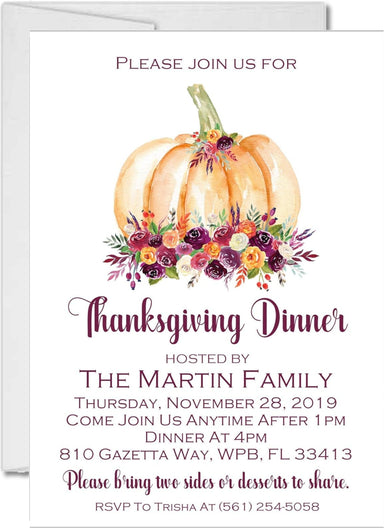 Thanksgiving Dinner Invitations