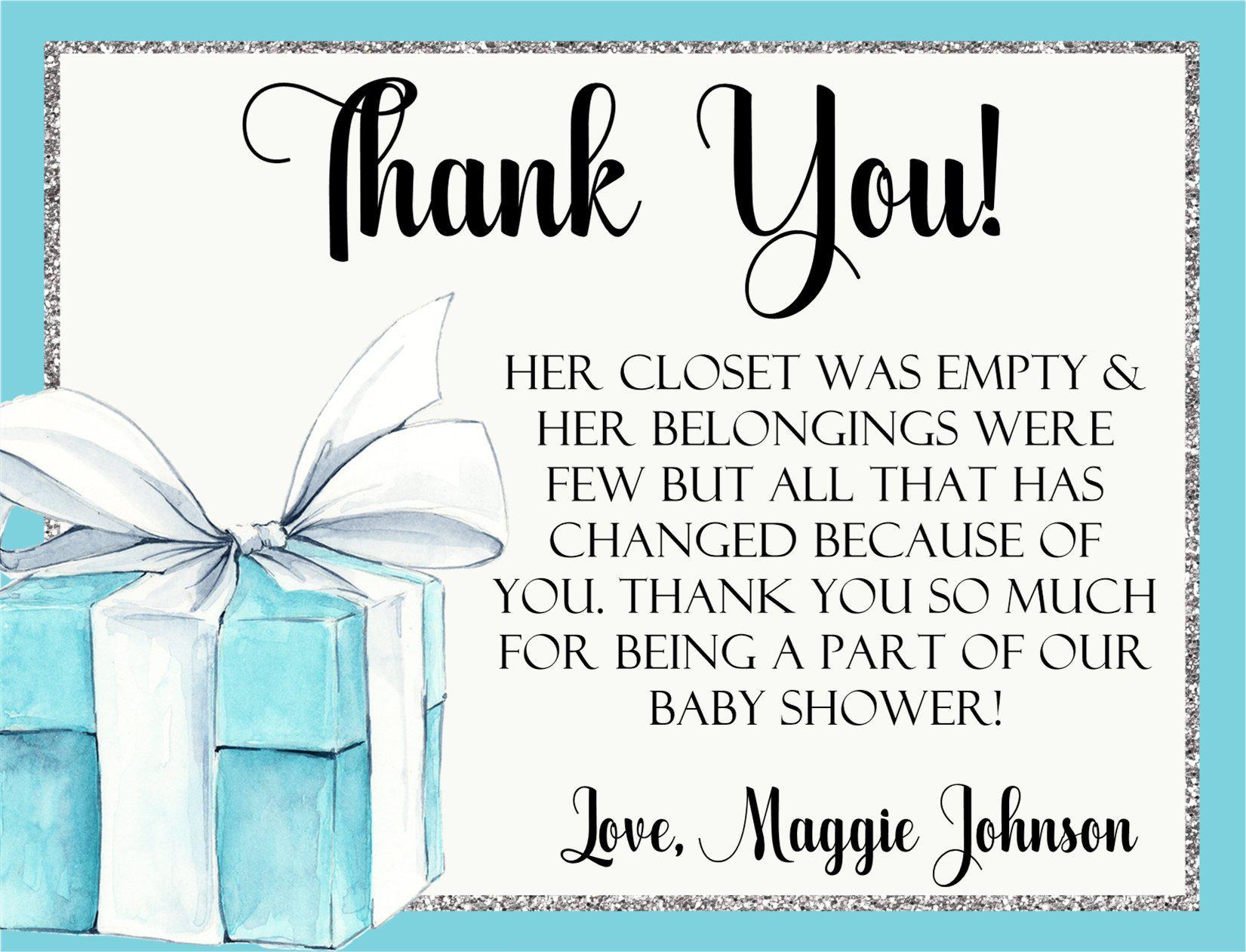 Tiffany Baby Shower Thank You Cards