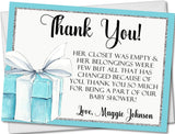 Tiffany baby shower thank you cards