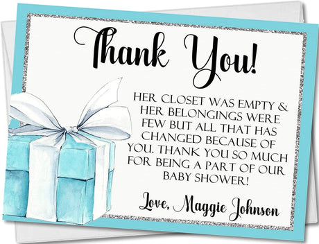 Tiffany baby shower thank you cards