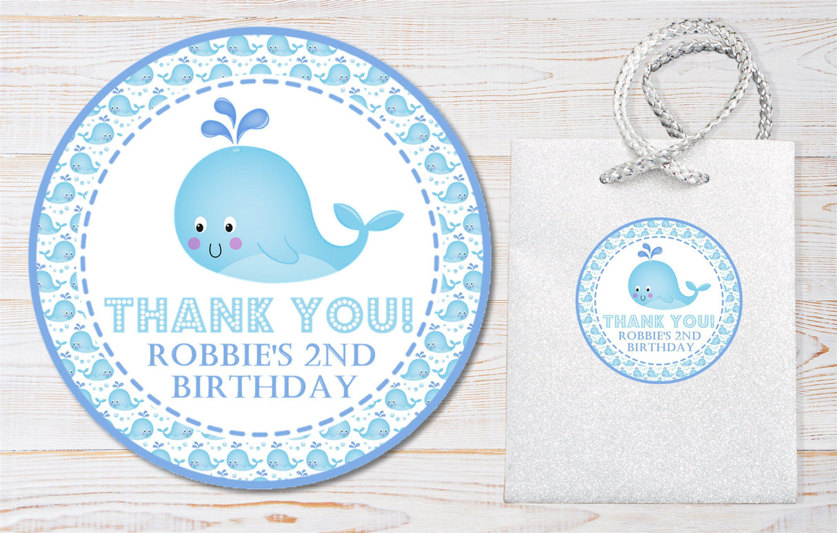 Toddler whale birthday sticker