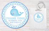 Toddler whale birthday sticker