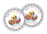 Traditional ark baby sprinkle favor label