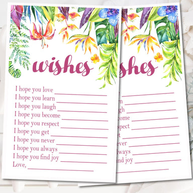 Tropical Luau Baby Shower Wish Cards