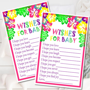 Tropical Luau Baby Shower Wish Cards
