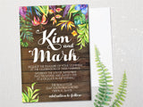 Tropical flower wedding invitation sets
