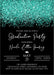 Turquoise And Black Graduation Party Invitations