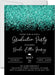 Turquoise And Black Graduation Party Invitations