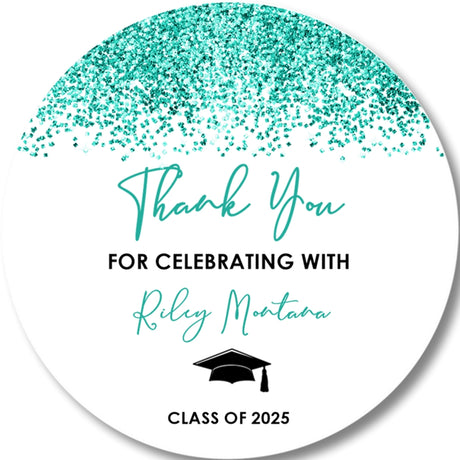 Turquoise black graduation stickers