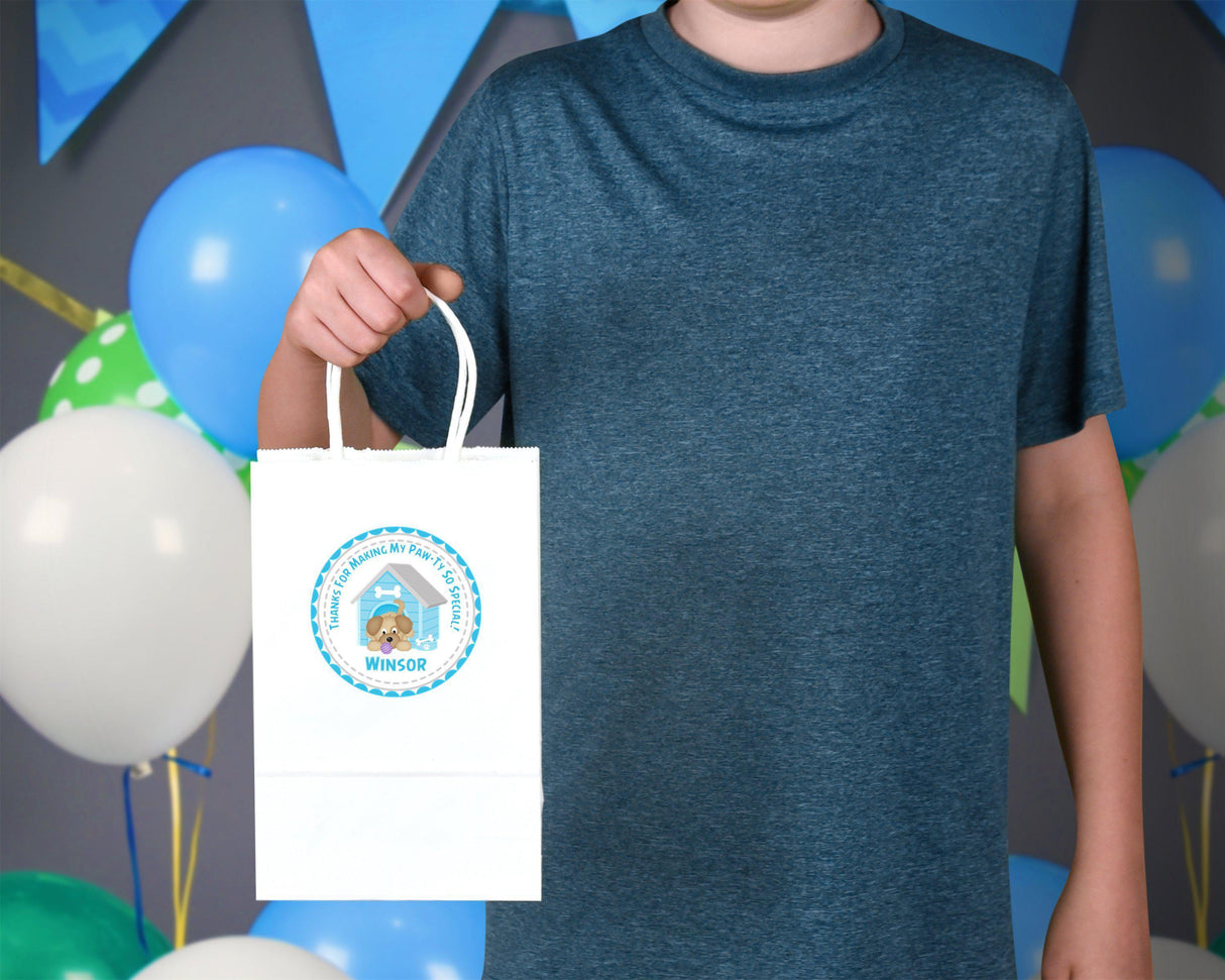 Turquoise dog birthday sticker