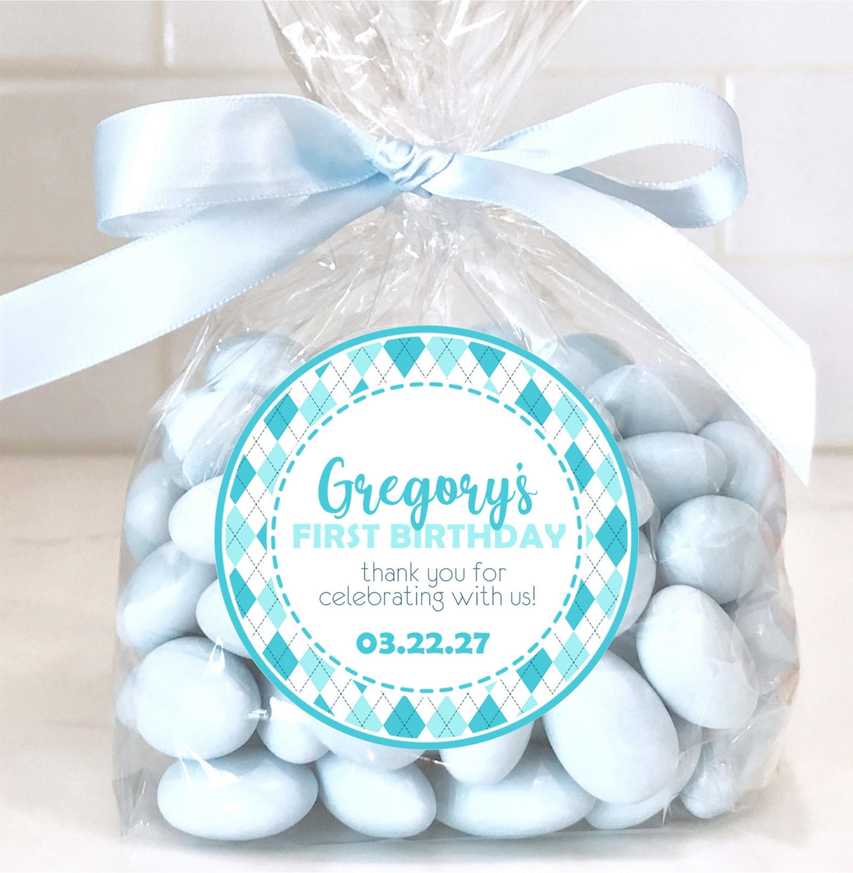 Turquoise golf birthday stickers