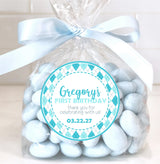 Turquoise golf birthday stickers