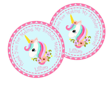 Unicorn Birthday Party Stickers