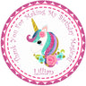 Unicorn birthday sticker glitter floral unicorn design