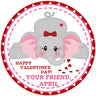 Elephant Valentine Stickers – Personalized Elephant Classroom Valentine Favor Labels