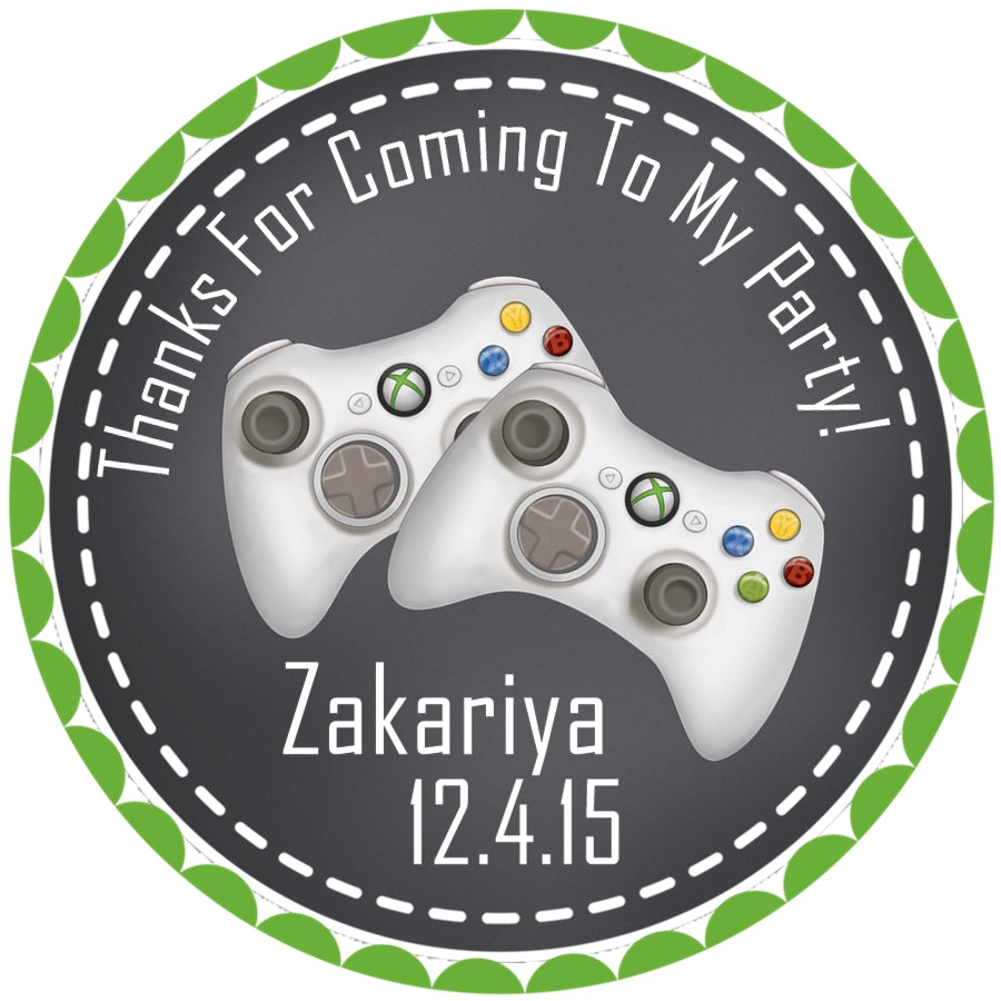 Video game birthday sticker controller design