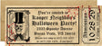 Vintage Halloween party invitation featuring antique Halloween artwork and admission ticket design