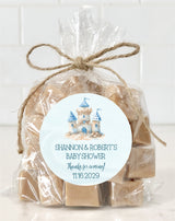 Watercolor sandcastle baby shower sticker