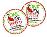 Watermelon slice 1st birthday party favor label