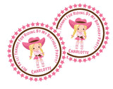 Western rodeo party favor label for girls