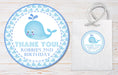 Whale Under The Sea Birthday Party Stickers or Favor Tags