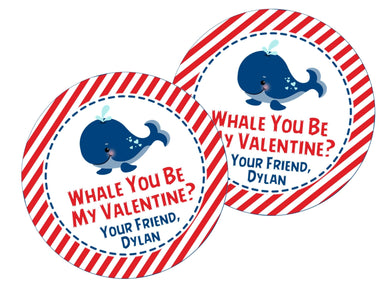Whale You Be My Valentine? Valentine's Day Stickers
