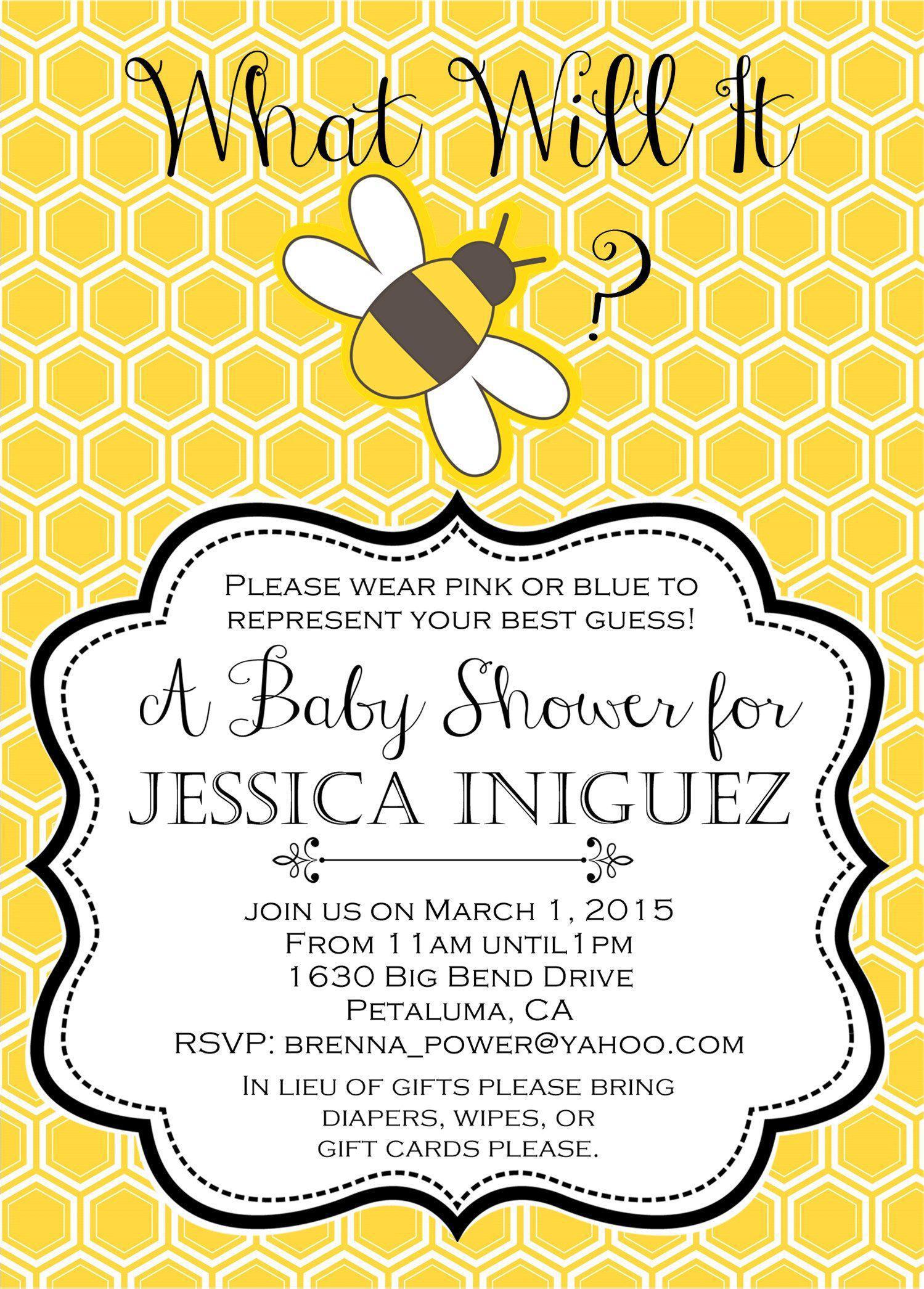 What Will It Bee? Gender Neutral Baby Shower Invitations