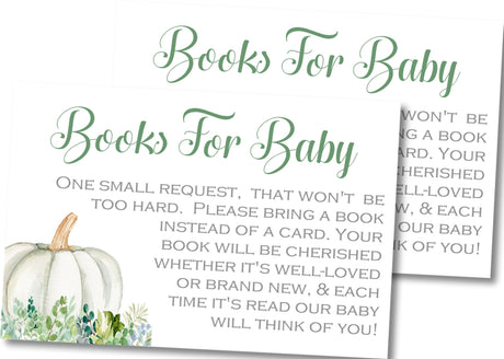White Pumpkin Baby Shower Book Request Instant PDF